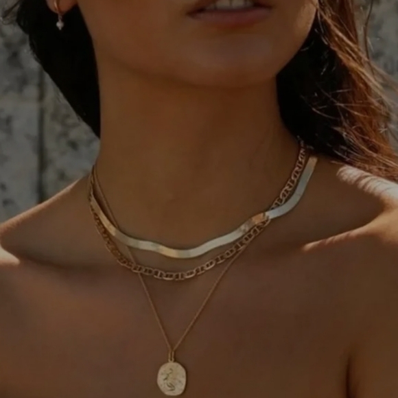 House Of Harlow 1960 Herringbone Snake Chain Necklace New in Box - Picture 4 of 4